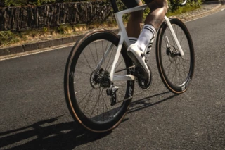 Rear wheel of a road bike